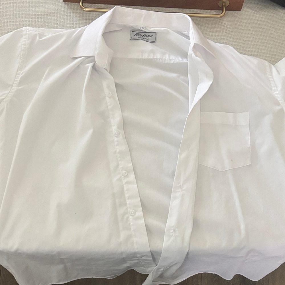 Elegant White Button-Down Shirt for Men